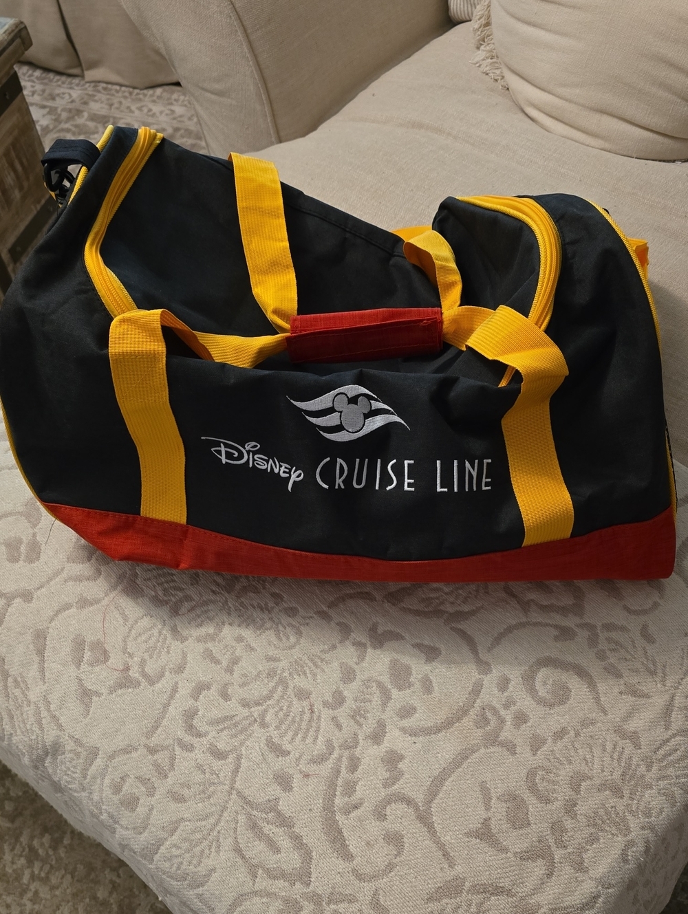 Disney Cruise Line Duffel Bag - Black with Yellow & Red Accents NWOT